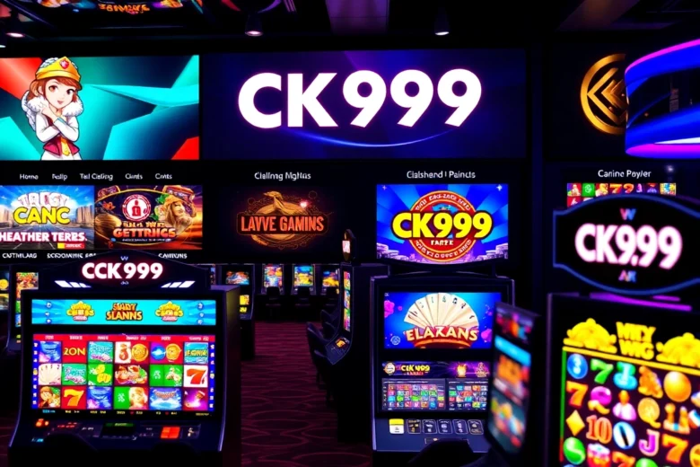 Engaging CK999 game interface showcasing colorful slot machines and betting options for online casino players.