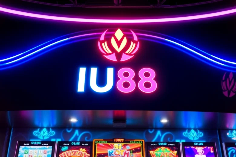 Dynamic image displaying the UU88 online casino platform with bright neon graphics and user interface elements for engaging gameplay.