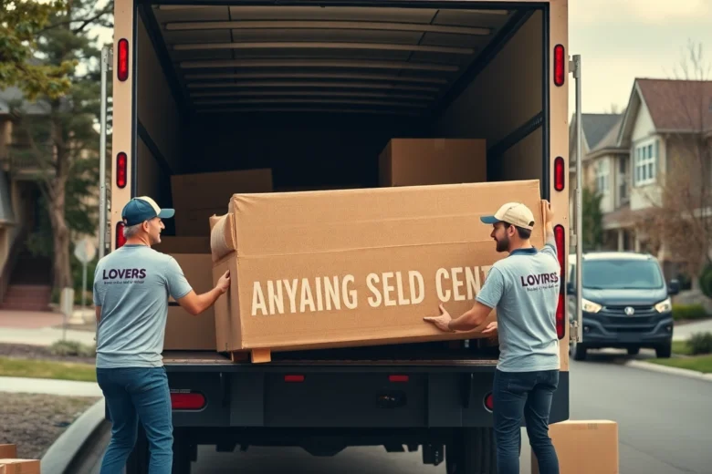 Calgary movers from Apex Expert Movers Calgary safely load furniture into a moving truck, showcasing professionalism and efficiency.