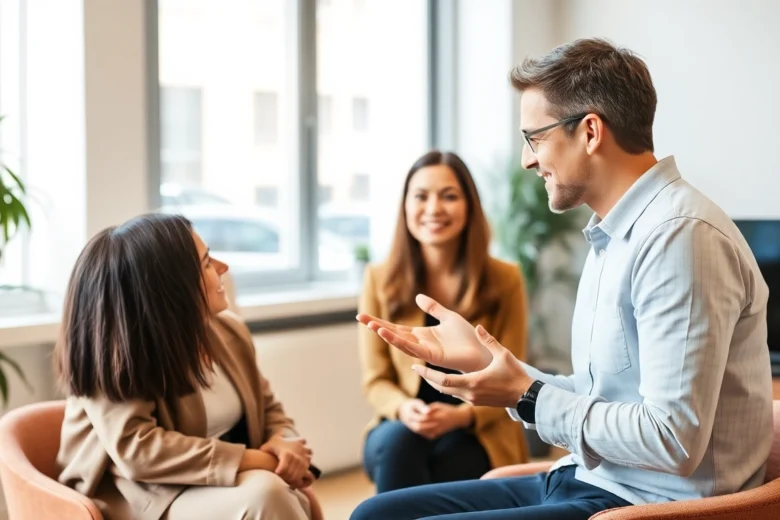 Engaging session with a certified Life Coach Torino helping a client achieve goals with a supportive presence.