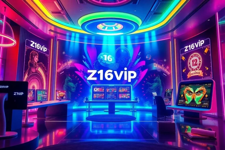 Experience the dynamic environment of z16vip with sleek online casino visuals emphasizing trust and excitement for gamers.
