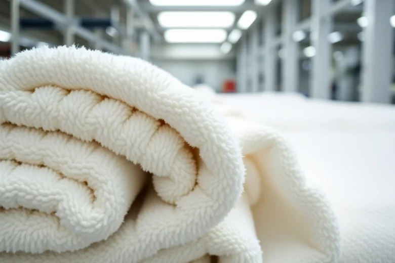 Premium combed Terry towels supplier showcasing soft, absorbent fabrics in a modern textile factory for quality-conscious buyers.