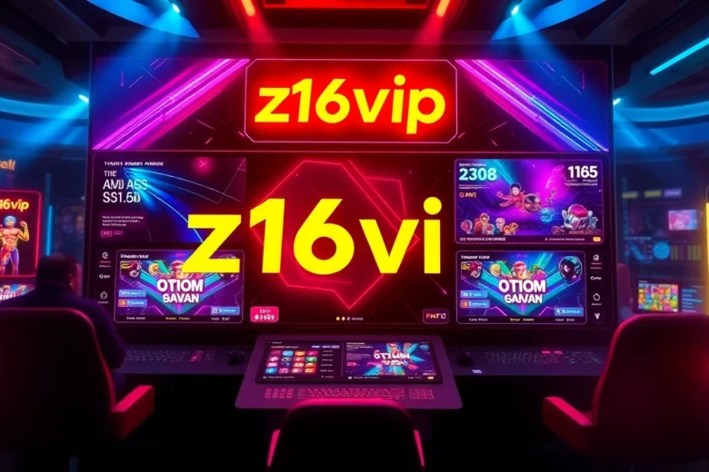 Z16vip online casino platform featuring vibrant graphics, user-friendly interface, and engaging