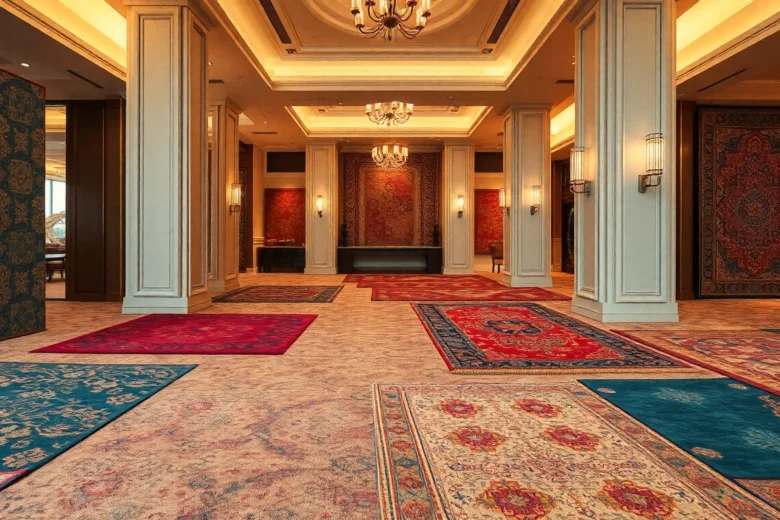 High-quality Tappeti a Milano displayed in a stylish showroom with modern and traditional