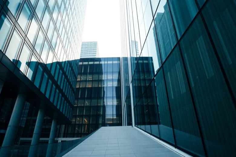 Investors analyzing plans to buy commercial property for investment in a busy cityscape