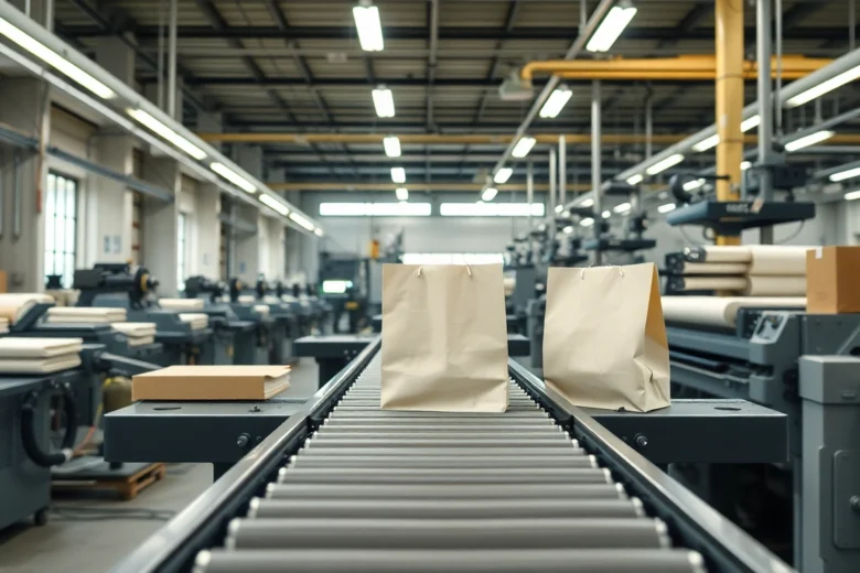 High-quality torba papierowa being printed and folded in an eco-friendly packaging facility