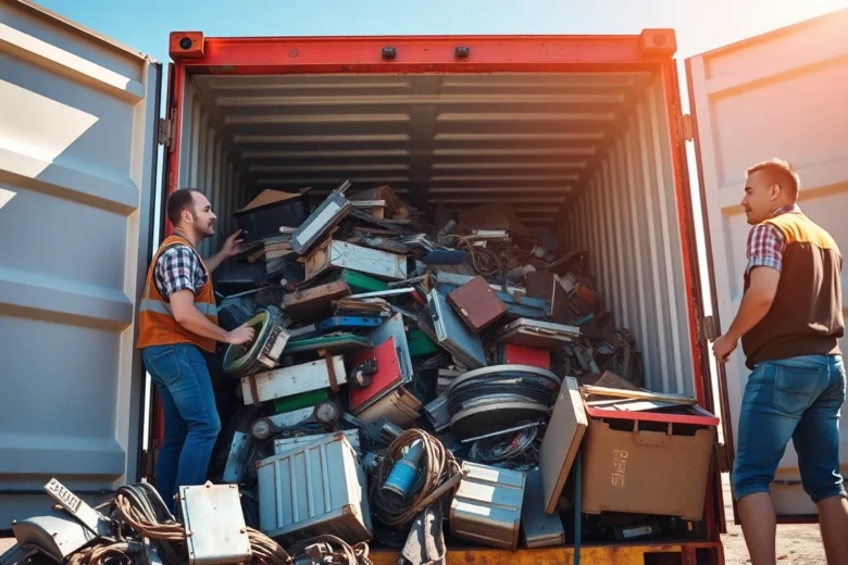 Reliable Schrottabholung service with a professional team efficiently collecting metal scrap in NRW