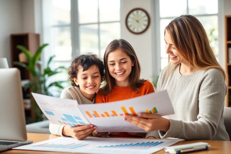 Guiding parents on Guide To Investing For Children with engaging visuals of family planning finances