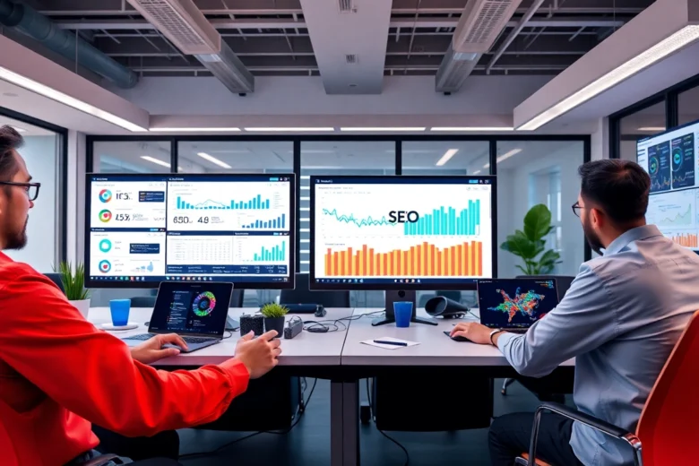 Professional team optimizing digital marketing strategies for agencia de posicionamiento web growth