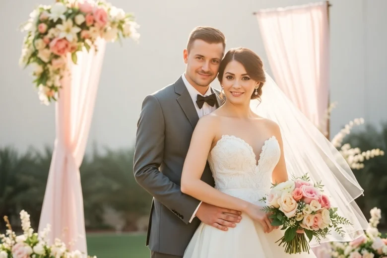 Professional eskuvoi fotozas captures heartfelt moments of a couple in a natural outdoor setting