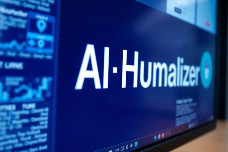 AI Humanizer software visually transforming AI-generated text into natural language in a
