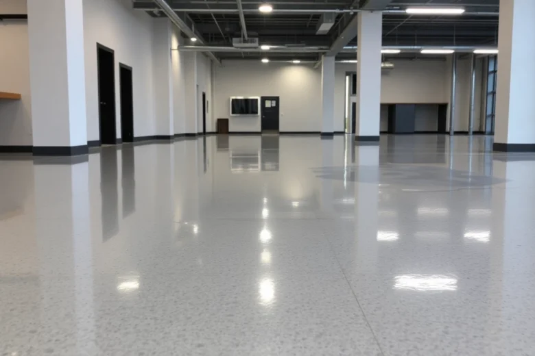 Skilled epoxy resin flooring contractors Birmingham applying durable epoxy to commercial